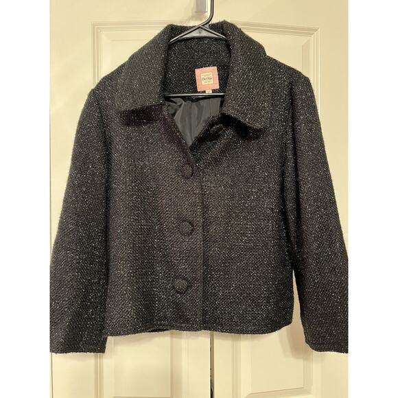 Old Navy Black Sparkly Dressy Cropped Jacket Women's Large - Picture 5 of 10